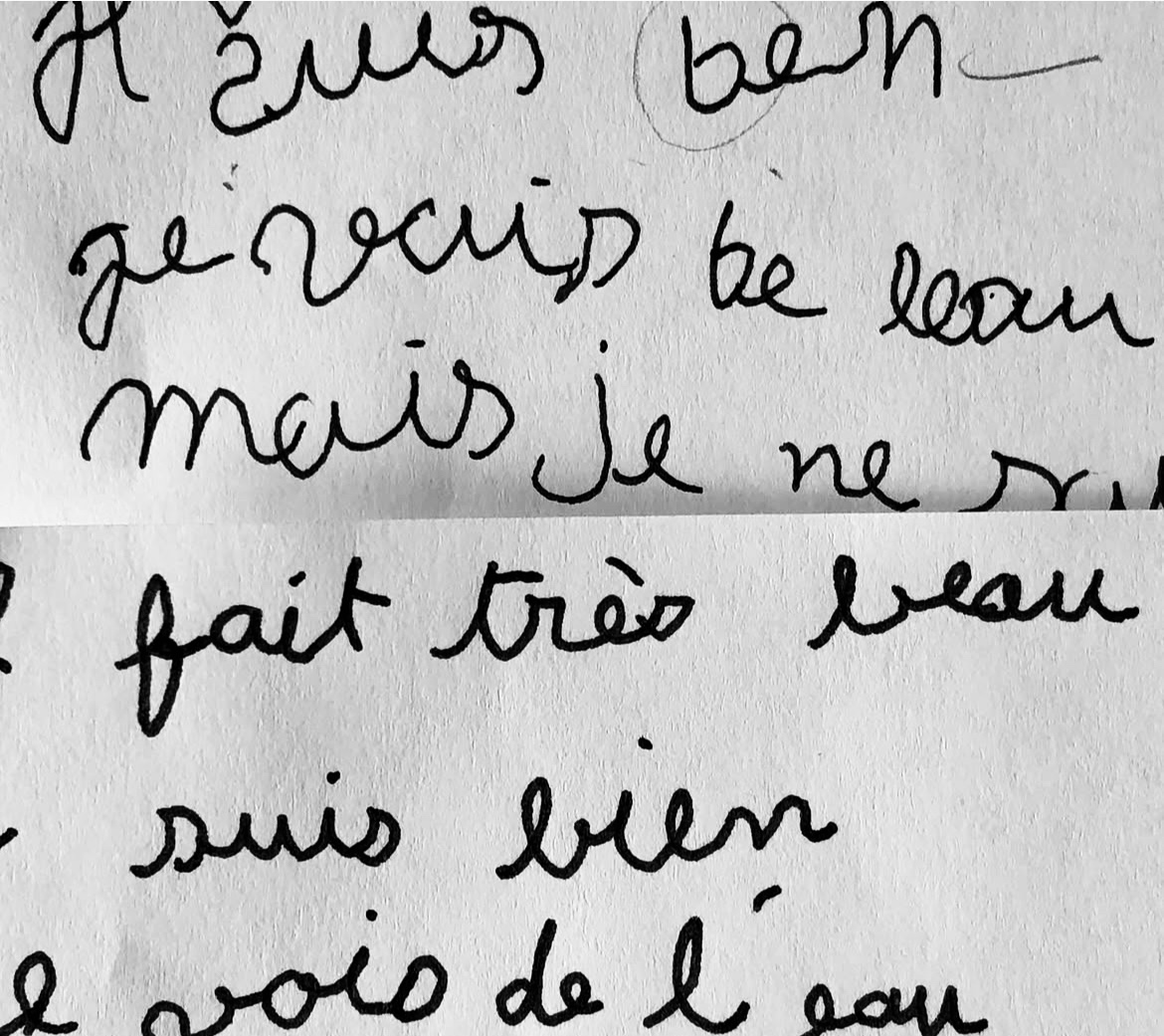Page d'écriture, avant et après remédiation