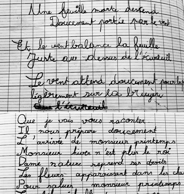 Page d'écriture, avant et après remédiation